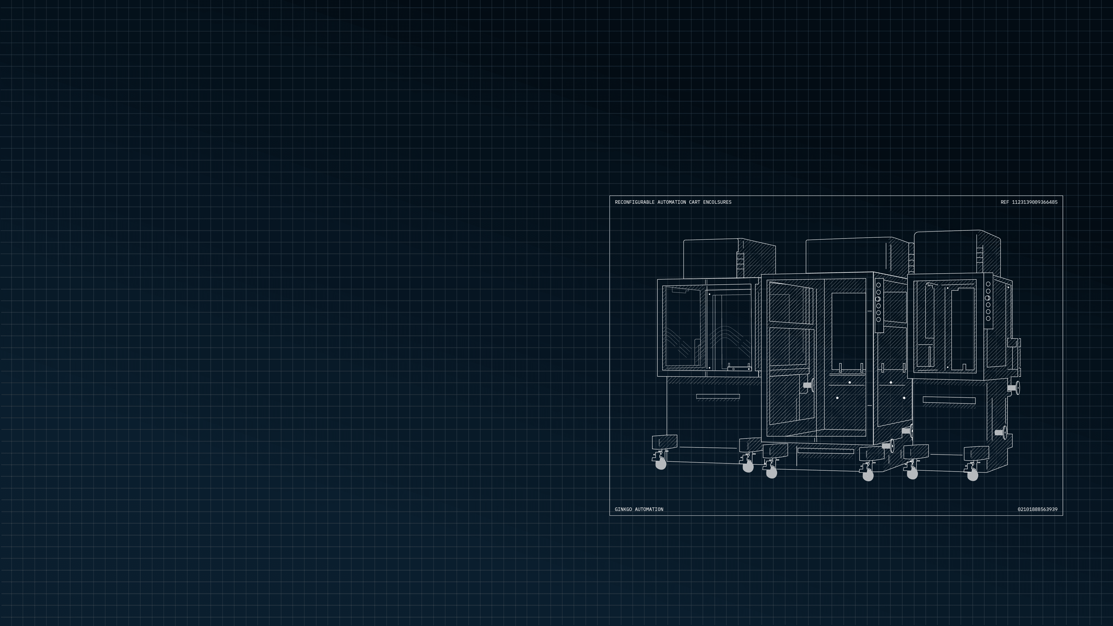 Schematic visualization of Ginkgo's Reconfigurable Automation Cart enclosure types